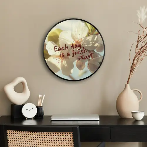 Bloesems - Zonlicht - Quote - Wit Fotolijst rond zonder passe partout klein -sfeer1