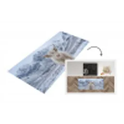 Schotse Hooglander - Sneeuw - Bergen - Winter Keukenloper - keukenmat middel -3d