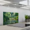 Brug - Hout - Vijver - Waterlelies keuken achterwand spatscherm klein -3d_schuin