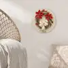 Deurkrans - Strik - Kerst - Rood - Groen Wandcirkel kunststof plaat 5mm dik klein -sfeer5