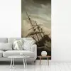 Een schip in volle zee bij vliegende storm - Schilderij van Willem van de Velde fotobehang vinyl groot -woonkamer