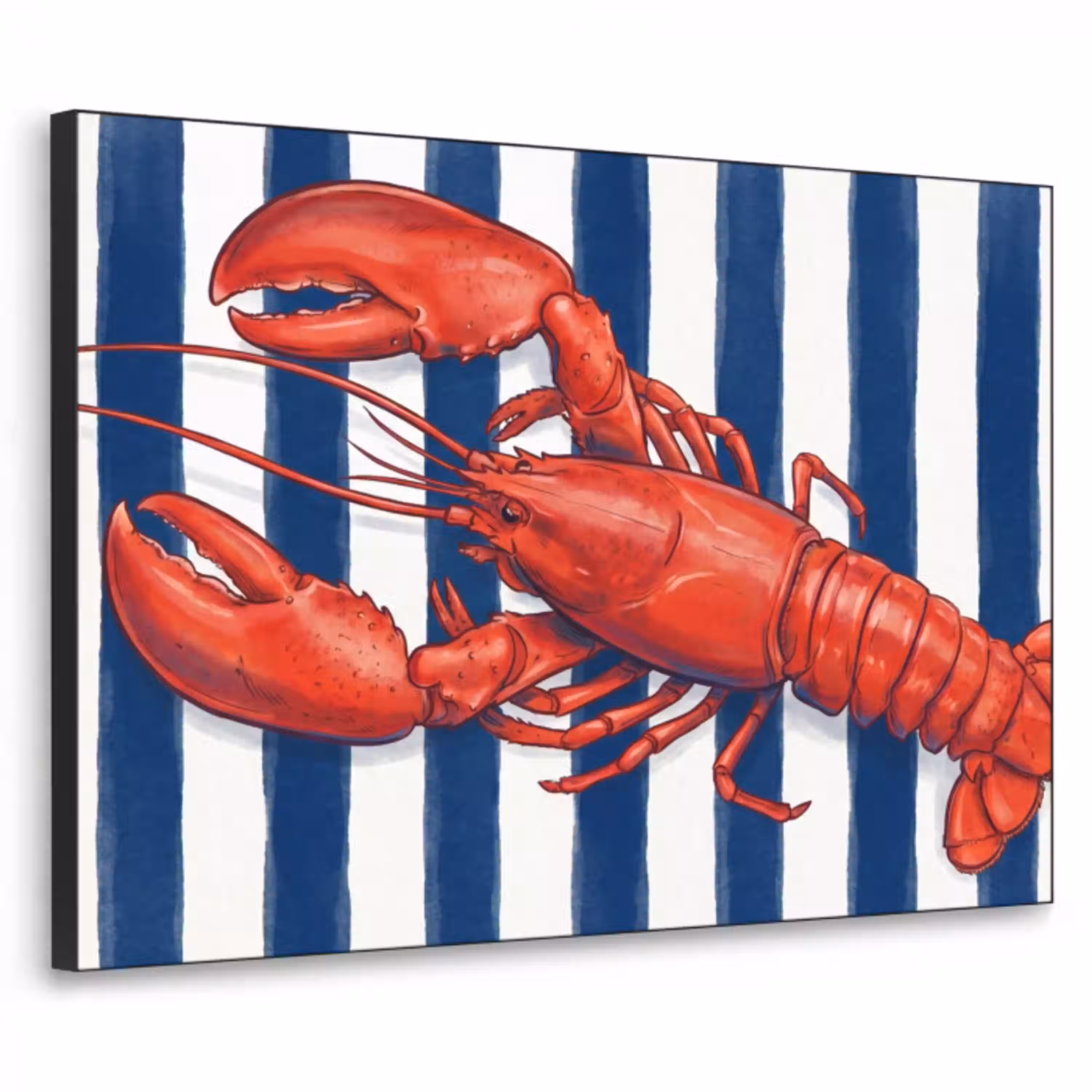 Schaaldier - Kreeft - Marine - Illustratie - Rood Textielframe zwart klein -3d