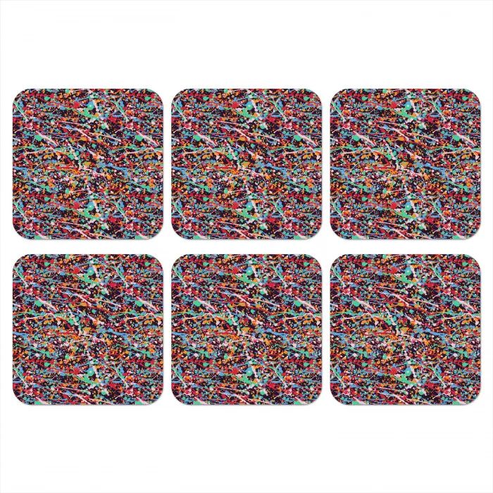 Spat - Abstract - Waterverf - Multi onderzetter kurk middel 366 -3d