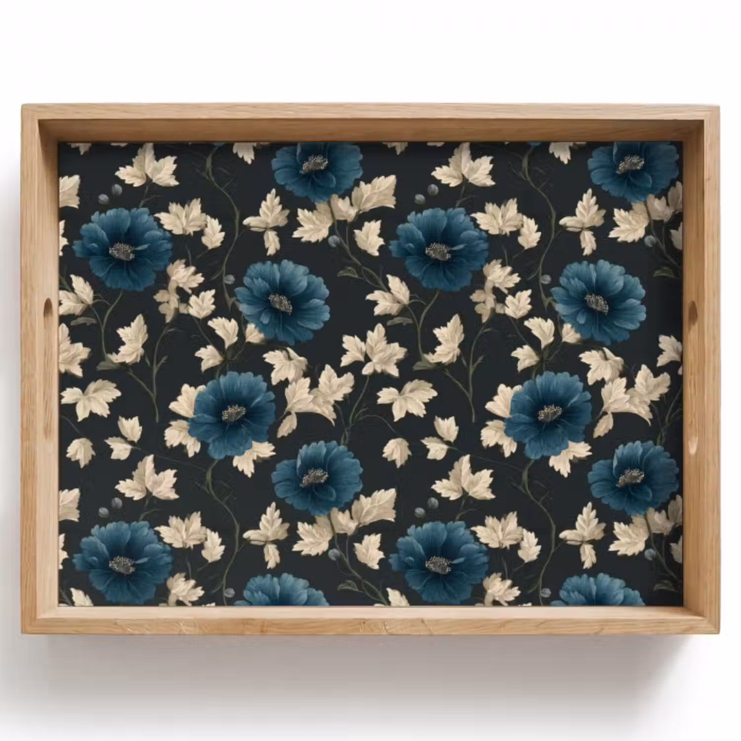 Tablett - Botanisch - Blumen - Blau