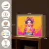 Bloemen - Vrouw - Kimono - Roze Light Box met batterij (Wandlamp) middel -USP_websiteoverzichtNL