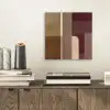 Vlakken - Abstract - Bordeaux - Lijnen aluminium wit klein -sfeer1