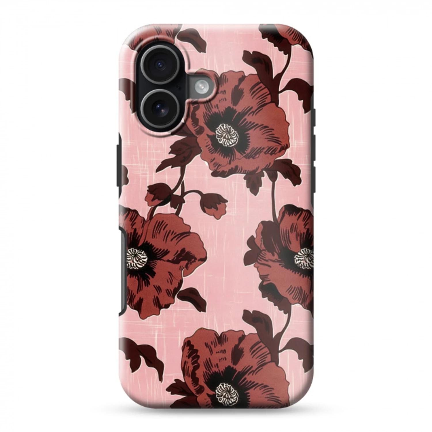 Bloemen - Retro - Rood Toughcase MagSafe Apple iPhone 17 klein 1017 -3d