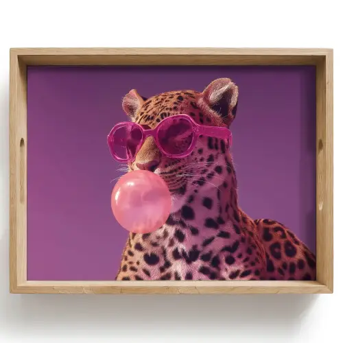 Panter - Zonnebril - Kauwgombel - Roze Dienblad Rechthoek middel -z3d_shopping