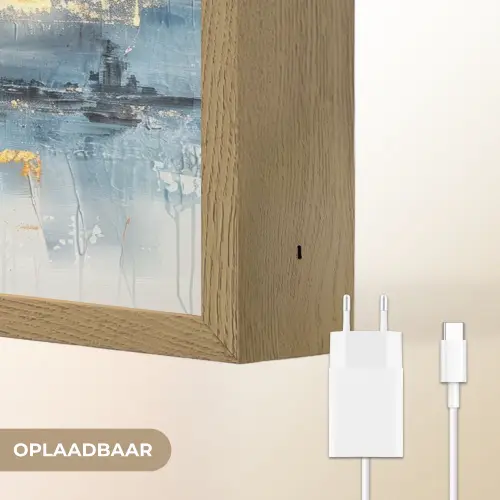 Buddha - Goud - Abstract - Modern Light Box met batterij (Wandlamp) middel -USP_websiteoplaadbaarNL