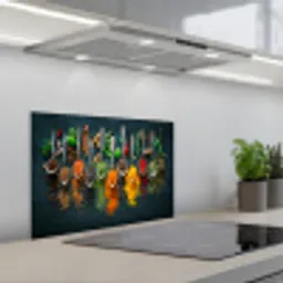 Kruiden - Specerijen - Lepels keuken achterwand spatscherm klein -3d_schuin