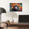 Aap - Gorilla - Graffiti - Dieren - Kleuren aluminium wit klein -sfeer5