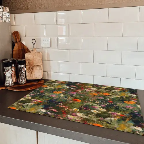 Bloemenveld - Kleuren - Verf Inductie beschermer vinyl 3mm klein 276 -sfeer3