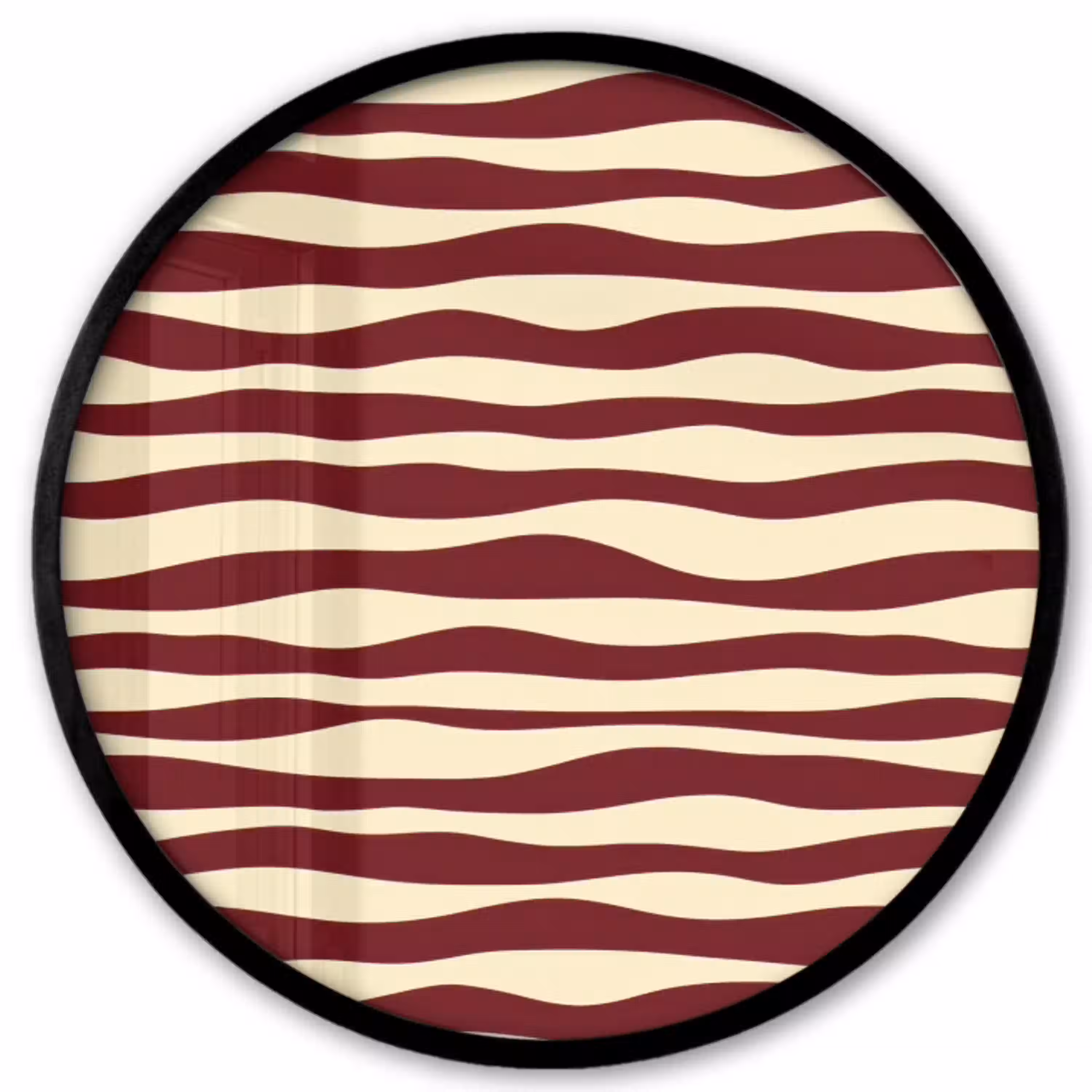 Golven - Rood - Patroon - Crème Fotolijst rond zonder passe partout klein 856 -3d