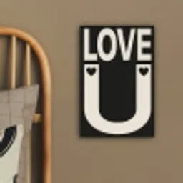 Love - Zwart - Minimalistisch canvas 2cm klein -sfeer3