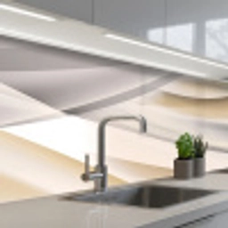 Golven - Abstract - Beige keuken achterwand 2 middel -3d_schuin