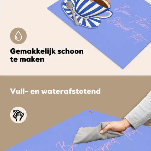 Mok - Koffie - Vrouw - Paars Inductie beschemer met haakjes klein -ky-schoon-nl