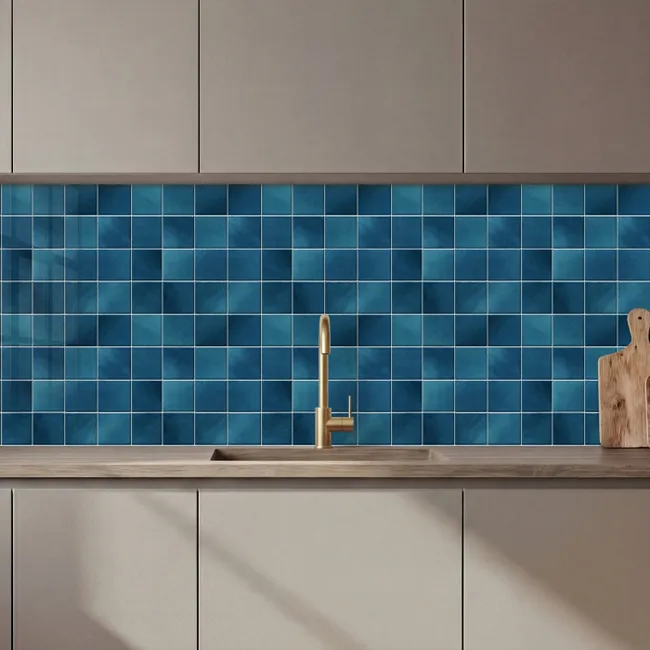 Kitchen splashback - Ceramic - Texture - Tile - Blue