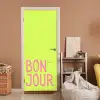 Groen - Smiley - Bonjour - Roze deurposter klein -sfeer1