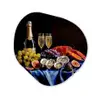 Champagne - Luxe - Oesters Wandcirkel Organisch Forex 3mm klein -3d