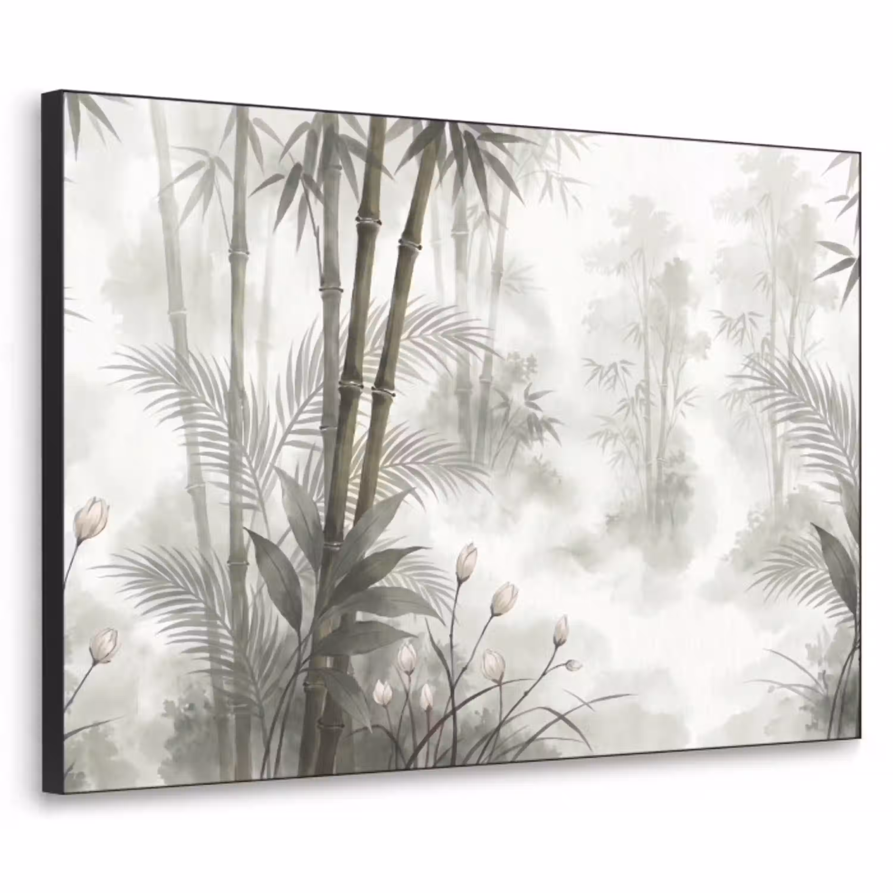 Bloemen - Knop - Tuin - Illustratie - Wit Textielframe zwart klein -3d