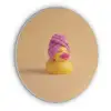 Badeend - Handdoek - Kleurrijk Akoestische PET Vilt - Rond klein -3d