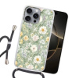 Klassiek - Bloemenpatroon - Kleurrijk Hoesje iPhone 16 Pro Max met koord klein 804 -sfeer1