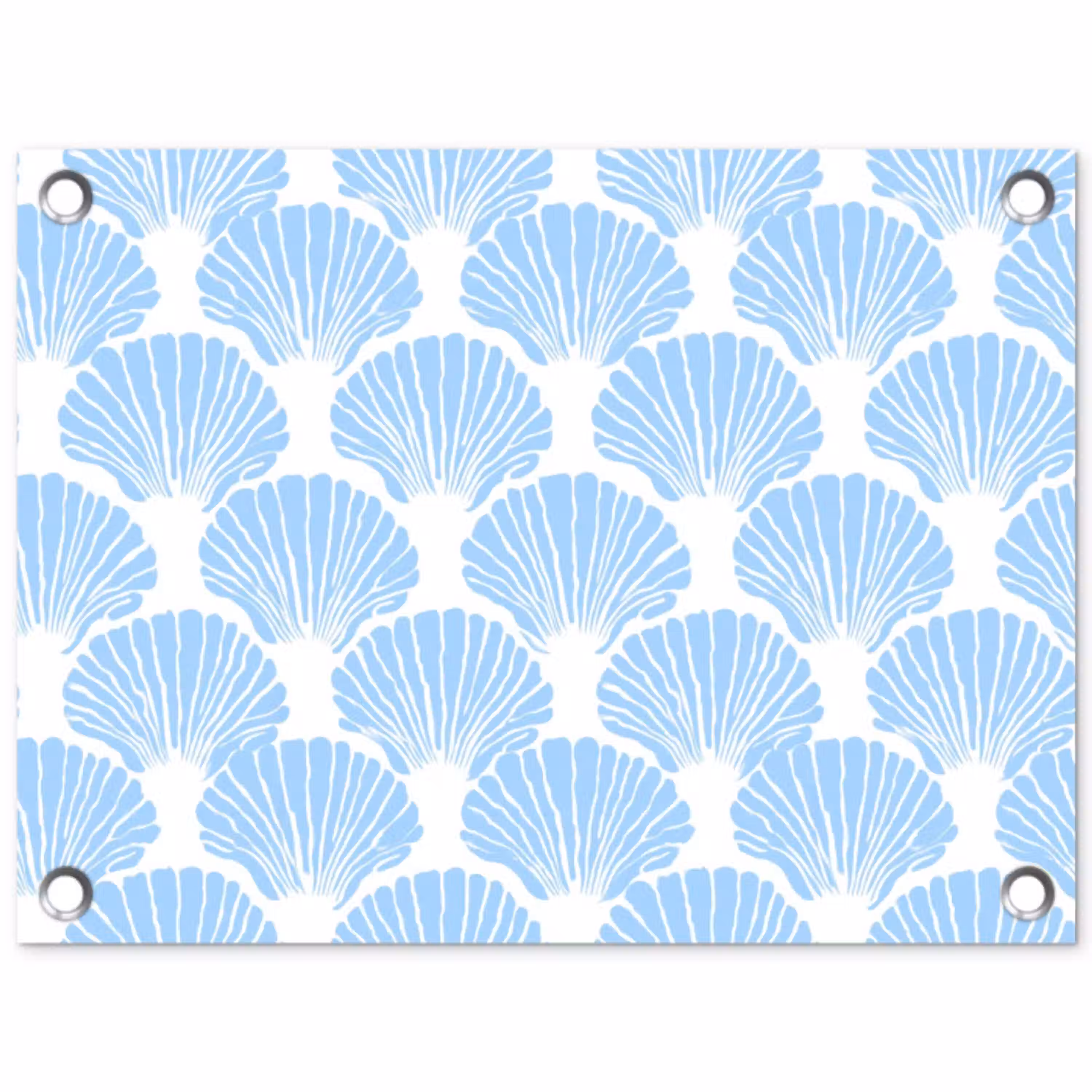 Blauw - Wit - Schelpen - Grafisch - Structuur tuinposter los doek klein 239 -3d