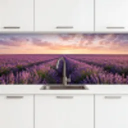 Landschap - Lavendelveld - Paars keuken achterwand 2 middel -3d