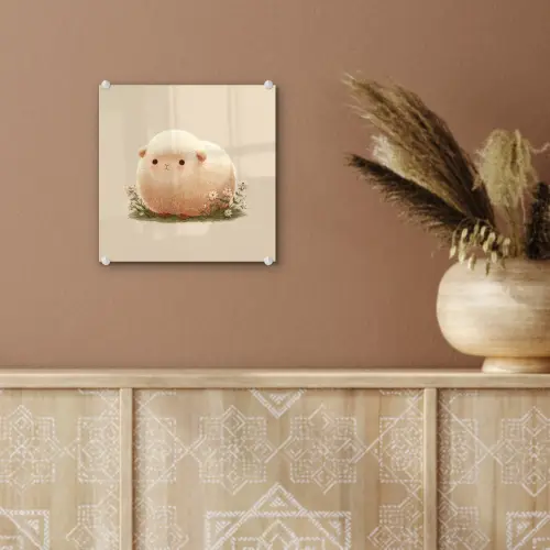 Schaap - Beige - Bloemen plexiglas 5mm klein -sfeer5