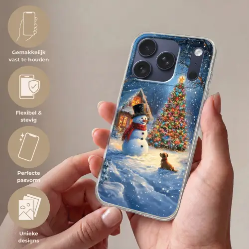 Kerstwonder - Winteravond - Kleurrijk Telefoonhoesje iPhone 17 Pro klein -sfeer3_NL