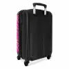 Felroze tijgerprint met limoengroene strepen NBS - Handbagage koffer - Volwassenen Unisex middel -achterkant