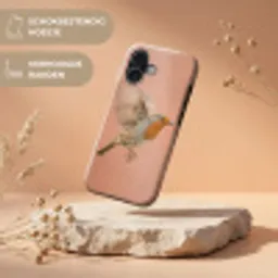 Roodborst - Natuur - Roze Toughcase MagSafe Apple iPhone 17 klein -USP_RandenV_NL
