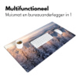 Bos - Bergen - Goud - Winter - Warm Muismat XXL klein -sfeer4