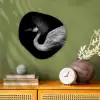 Kraanvogel - Zwart - Wit - Vogel - Dieren Wandcirkel Organisch Forex 3mm klein -sfeer2