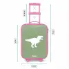 Groen met T-rex dino Kinderkoffer - Roze klein -productfoto_formaten