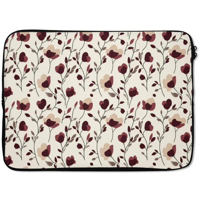 Bloemen - Botanisch - Bordeaux laptophoes neopreen klein 279 -zkaufland3dotto