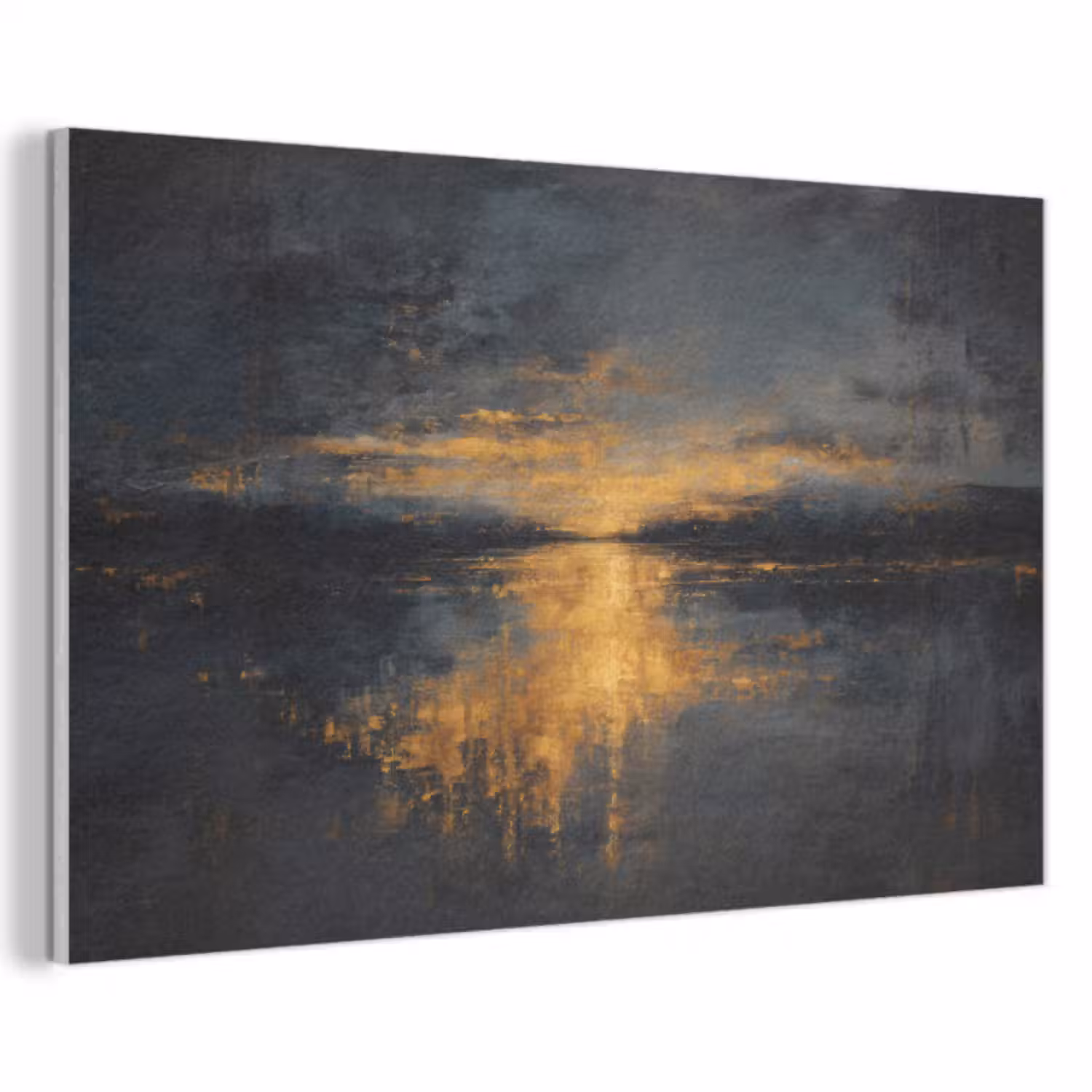 Akoestisch schilderij - Gouden Reflectie op Water