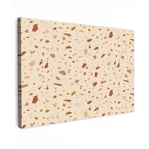 Terrazzo -  Patroon - Kleurrijk - Steen Tuinposter op houten frame 2 cm dik klein 845 -3d