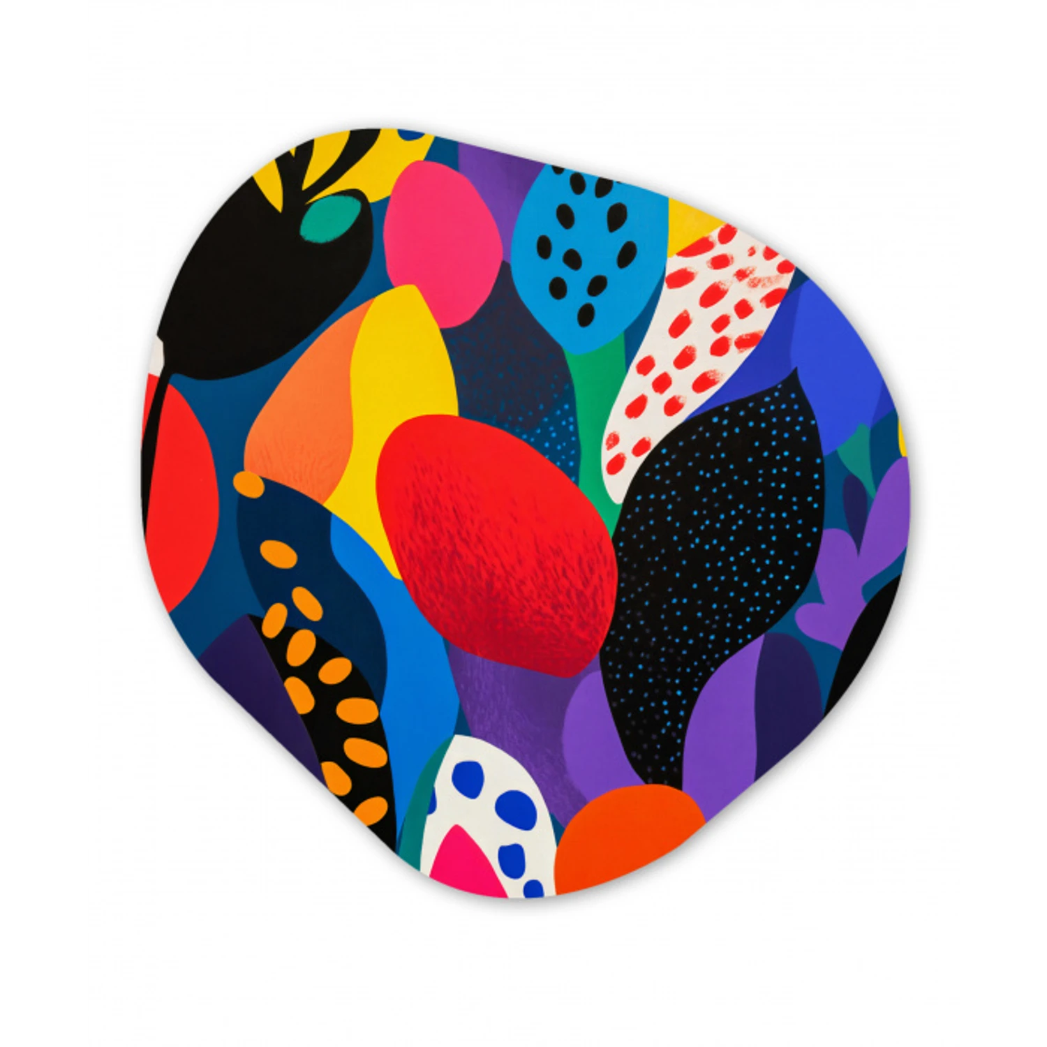 Bloemen - Bladeren - Abstract - Rood Wandcirkel Organisch Forex 3mm klein -3d