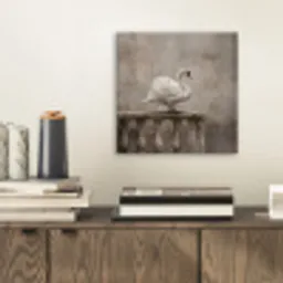 Zwaan - Elegant - Dieren - Wit aluminium wit klein -sfeer1