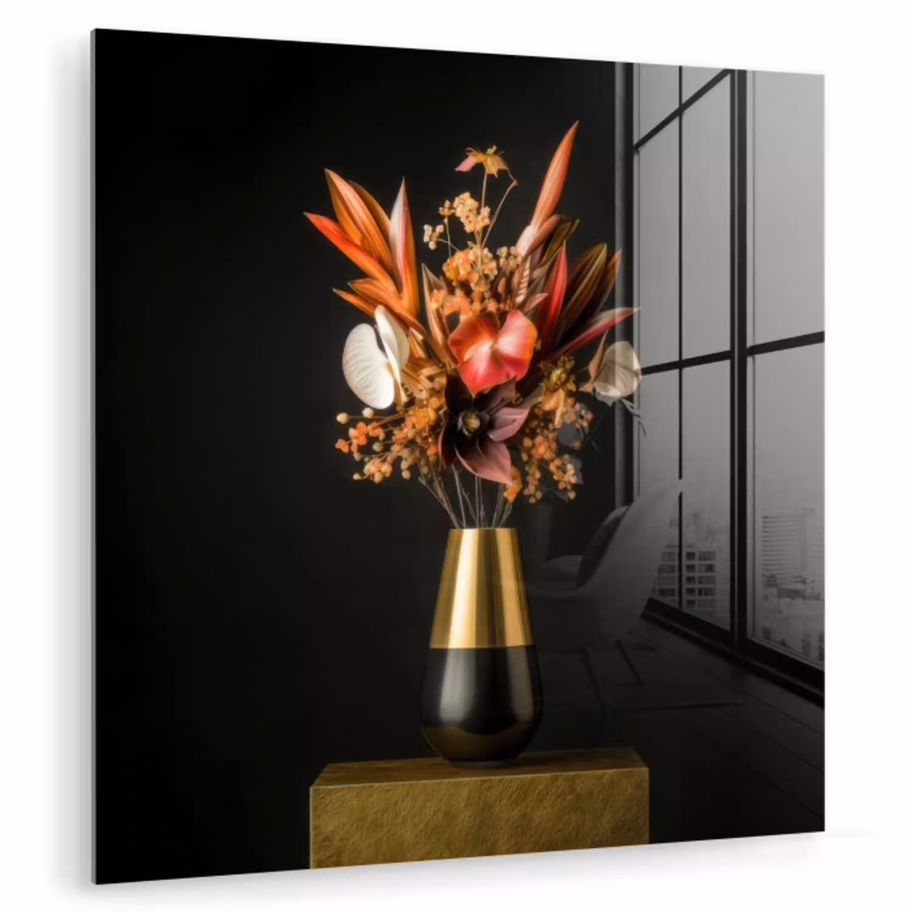 Exotisch - Boeket - Vaas - Goud plexiglas 5mm klein -zzzproduct_nieuw