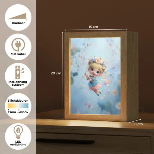 Fee - Bloemen - Sprookje - Blauw Light Box met kabel klein -USP_NL