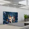 Winter - Gnooms - Eekhoorns - Meerkleurig keuken achterwand spatscherm klein -3d_schuin