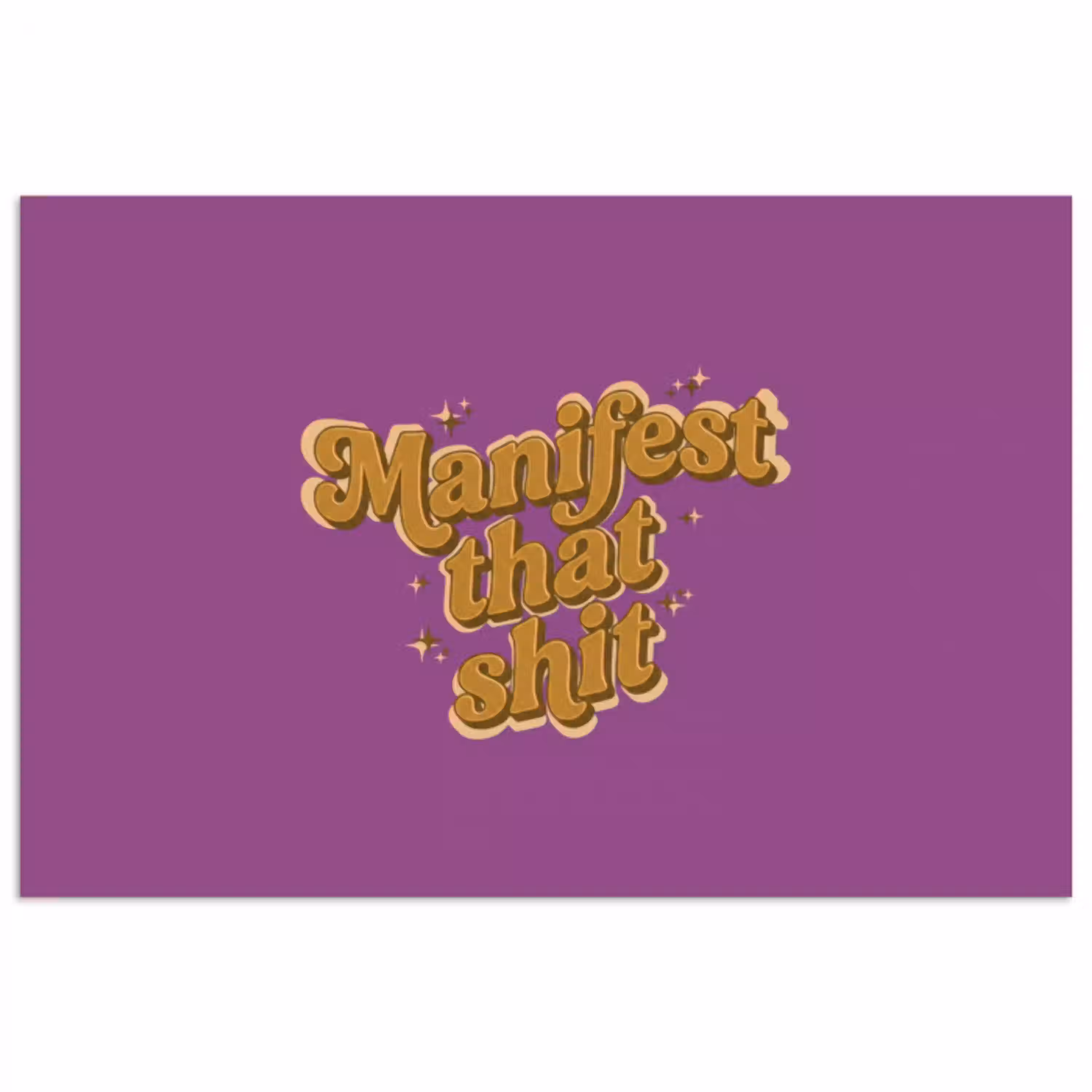 Manifest that shit - Paars - Glitter poster papier klein -3d