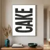 Zwart - Cake - Eten - Decoratie Textielframe zwart klein -sfeer1