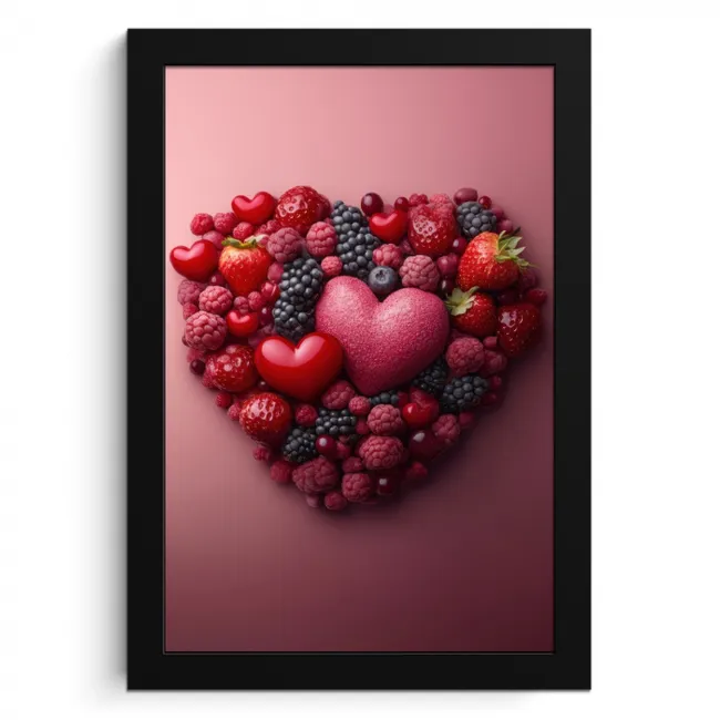 Fruit - Hartjes - Aardbeien - Frambozen - Bosbessen KitchenYeah - Keuken - Fotolijst klein -3d