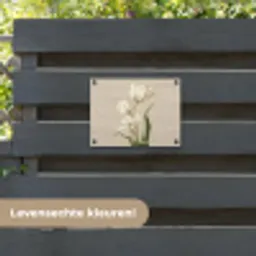 Tulpen - Wit - Bladeren tuinposter los doek klein -sfeer3