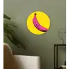 Banaan - Grafisch - Geel Wandcirkel kunststof plaat 5mm dik klein -sfeer3