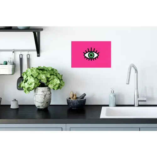 Minimalistisch - Oog - Roze Muursticker klein -keuken