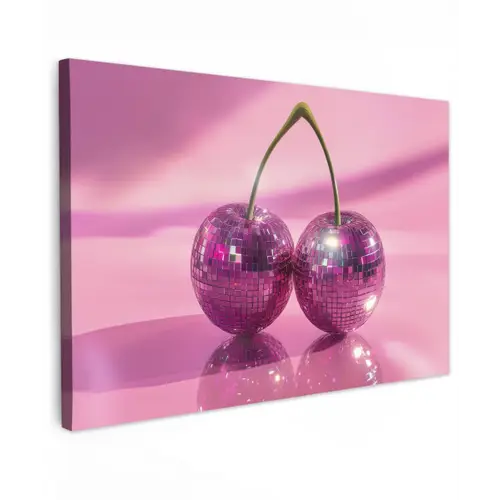 Glitter - Discobol - Roze - Kersen Tuinposter op houten frame 2 cm dik klein -3d